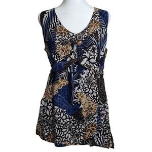 Tribal Sleeveless‎ Top Women's Size 12 Knot Wrap Around